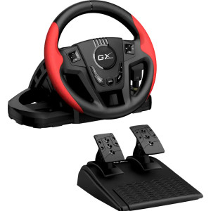 Genius SpeedMaster Preto, Vermelho USB Volante + Pedais PC, PlayStation 4, Playstation 3