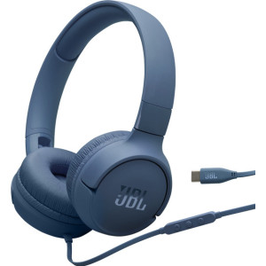 JBL Tune 520C USB-C Auscultadores Com fios Fita de cabeça Chamadas Música USB Type-C Azul