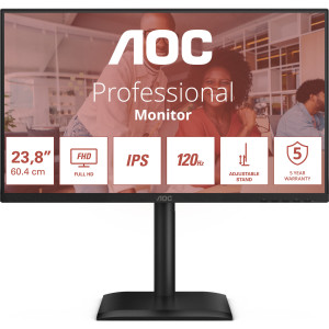 AOC 24E4U monitor de ecrã 60,5 cm (23.8") 1920 x 1080 pixels Full HD LED Preto