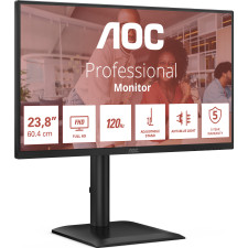 AOC 24E4U monitor de ecrã 60,5 cm (23.8") 1920 x 1080 pixels Full HD LED Preto
