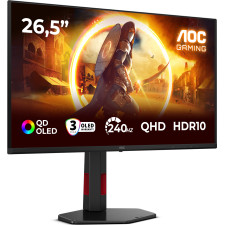 AOC G4 Q27G4ZDR monitor de ecrã 67,3 cm (26.5") 2560 x 1440 pixels Quad HD QD-OLED Preto, Vermelho