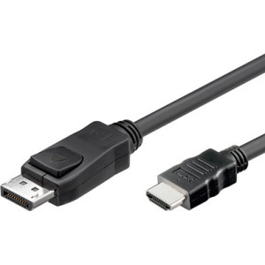 Alcasa DP-HDMI adaptador de cabo de vídeo 2 m DisplayPort HDMI Type A (Standard) Preto