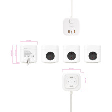 Nanocable 10.37.0011 extensão elétrica 1,4 m 3 tomada(s) CA Branco