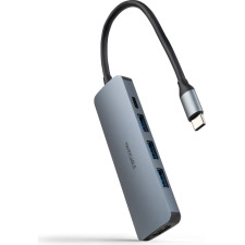 Nanocable 10.16.4605 base & duplicador de portas Com fios USB 3.2 Gen 1 (3.1 Gen 1) Type-C Cinzento