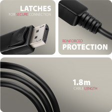 Axagon RVD-HI20C2 adaptador de cabo de vídeo 1,8 m DisplayPort HDMI Preto