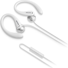 Philips TAA1105WT 00 auscultador Auscultadores Com fios Gancho de orelha, Intra-auditivo Desportos Branco