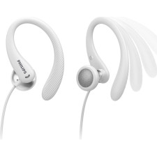 Philips TAA1105WT 00 auscultador Auscultadores Com fios Gancho de orelha, Intra-auditivo Desportos Branco