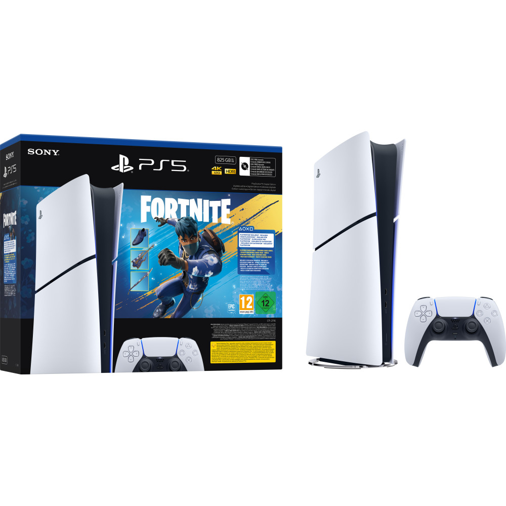 Sony PlayStation 5 Digital Edition - Fortnite Flowering Chaos Bundle 825 GB Wi-Fi Preto, Branco Sony PlayStation 5 Digital Edition - Fortnite Flowering Chaos Bundle 825 GB Wi-Fi Preto, Branco