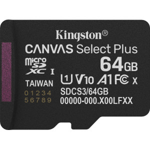 Kingston Technology Canvas Select Plus Gen3 64 GB MicroSDXC UHS-I Classe 10