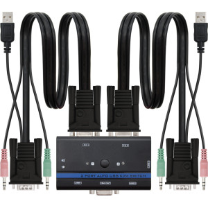 Nanocable 10.12.0001 chaveador KVM Montagem em prateleira Preto