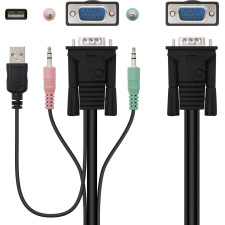 Nanocable 10.12.0001 chaveador KVM Montagem em prateleira Preto