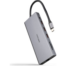 Nanocable 10.16.4612 base & duplicador de portas Com fios USB 3.2 Gen 1 (3.1 Gen 1) Type-C Cinzento