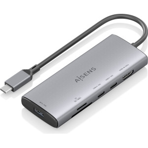 AISENS ASUC-6P029-GR base & duplicador de portas Com fios USB 3.2 Gen 1 (3.1 Gen 1) Type-C Cinzento
