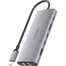 AISENS ASUC-6P030-GR base & duplicador de portas Com fios USB 3.2 Gen 1 (3.1 Gen 1) Type-C Cinzento