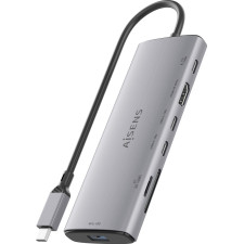 AISENS ASUC-7P031-GR base & duplicador de portas Com fios USB 3.2 Gen 1 (3.1 Gen 1) Type-C Cinzento