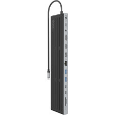 AISENS ASUC-13P042-GR base & duplicador de portas Com fios USB 3.2 Gen 1 (3.1 Gen 1) Type-C Cinzento
