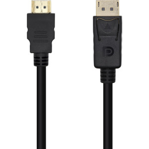 AISENS A125-0459 adaptador de cabo de vídeo 1 m DisplayPort HDMI Preto