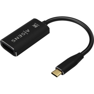 AISENS A109-0690 adaptador de cabo de vídeo 0,15 m USB Type-C DisplayPort Preto