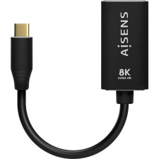AISENS A109-0690 adaptador de cabo de vídeo 0,15 m USB Type-C DisplayPort Preto
