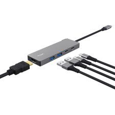Trust 26062 hub de interface USB Type-C Cinzento