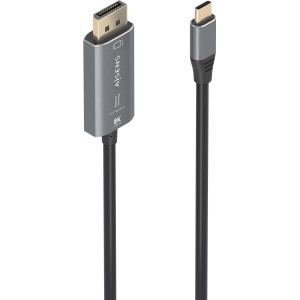 AISENS A109-0880 adaptador de cabo de vídeo 1,8 m USB Type-C DisplayPort Preto