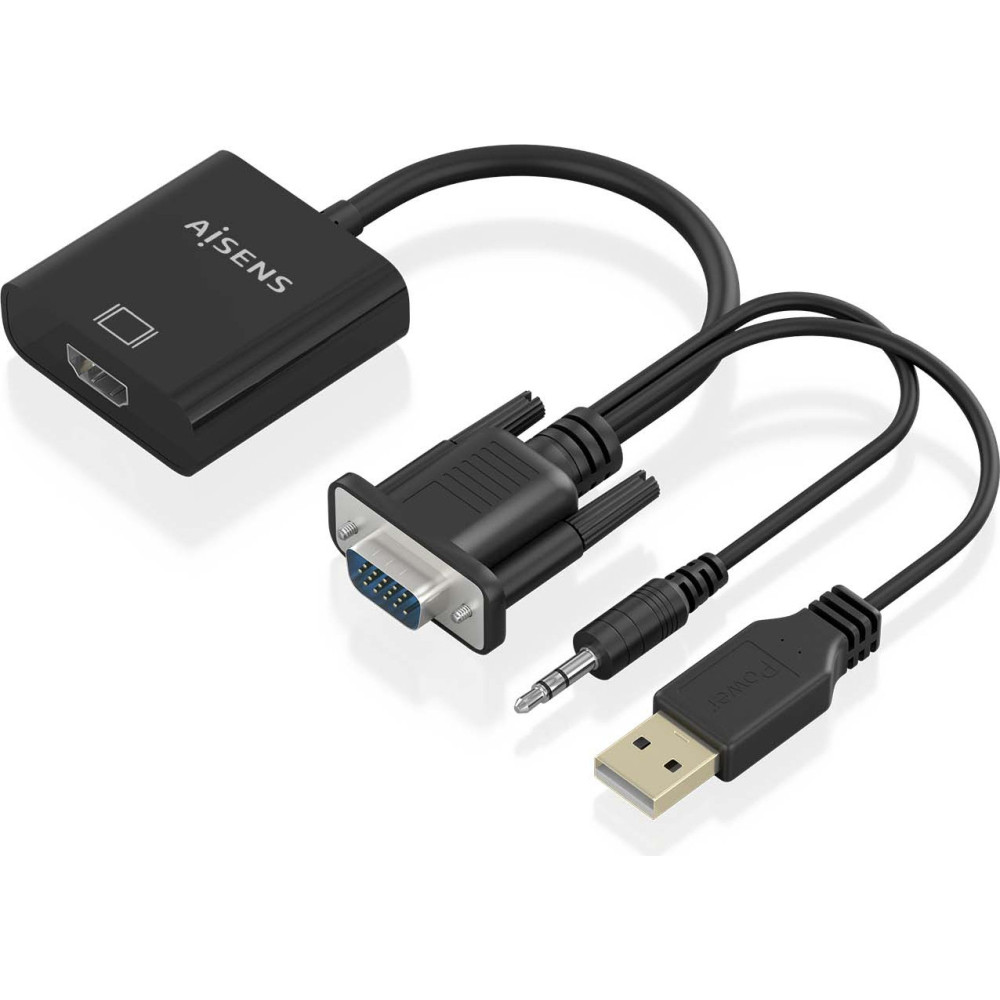 AISENS A115-0872 adaptador de cabo de vídeo 0,2 m HDMI Type A (Standard) VGA (D-Sub) + 3.5mm + USB Type-A Preto AISENS A115-0872 adaptador de cabo de vídeo 0,2 m HDMI Type A (Standard) VGA (D-Sub) + 3.5mm + USB Type-A Preto