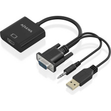 AISENS A115-0872 adaptador de cabo de vídeo 0,2 m HDMI Type A (Standard) VGA (D-Sub) + 3.5mm + USB Type-A Preto