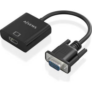 AISENS A115-0873 adaptador de cabo de vídeo 0,2 m HDMI + 3.5mm + Micro-USB Type-B VGA (D-Sub) Preto