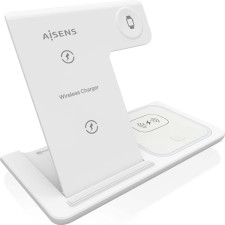 AISENS ASCH-15W3WC044-W carregador de dispositivos móveis Auscultadores, Telemóvel, Smartphone, Smartwatch Branco USB