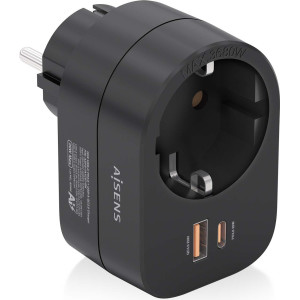 AISENS ASPS-1A1C07-BK carregador de dispositivos móveis Universal Preto AC Carregamento rápido Interior