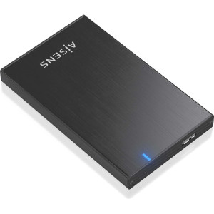 AISENS ASE-2527B Caixa para Discos Rígidos Compartimento HDD SSD Preto 2.5"