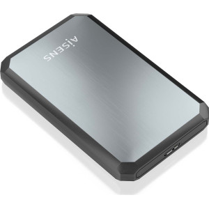 AISENS ASE-2529B Caixa para Discos Rígidos Compartimento HDD SSD Preto, Cinzento 2.5"