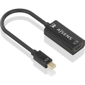 AISENS A125-0904 adaptador de cabo de vídeo 0,15 m Mini DisplayPort HDMI Type A (Standard) Preto