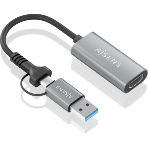 AISENS A109-0913 adaptador gráfico USB 1920 x 1080 pixels Cinzento