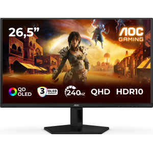 AOC G4 Q27G41ZDF monitor de ecrã 67,3 cm (26.5") 2560 x 1440 pixels Quad HD QD-OLED Preto, Vermelho