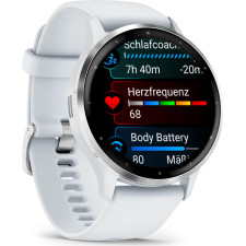 Garmin Venu 3 3,56 cm (1.4") AMOLED 45 mm Digital 454 x 454 pixels Ecrã táctil Prateado, Branco Wi-Fi GPS
