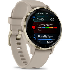 Garmin Venu 3S 3,05 cm (1.2") AMOLED 41 mm Digital 390 x 390 pixels Ecrã táctil Dourado, Cinzento Wi-Fi GPS