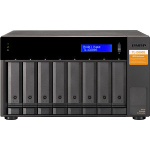 QNAP TL-D800S Caixa para Discos Rígidos Compartimento HDD SSD Preto, Cinzento 2.5 3.5"