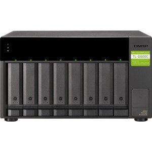 QNAP TL-D800C Caixa para Discos Rígidos Compartimento HDD SSD Preto, Cinzento 2.5 3.5"