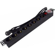 Phasak Extensão elétrica 19" 8 tomadas SFO C14 com interruptor3 m - BNS 1520
