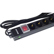 Phasak Extensão elétrica 19" 8 tomadas SFO C14 com interruptor3 m - BNS 1520