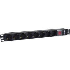 Phasak Extensão elétrica 19" 8 tomadas SFO C14 com interruptor3 m - BNS 1520