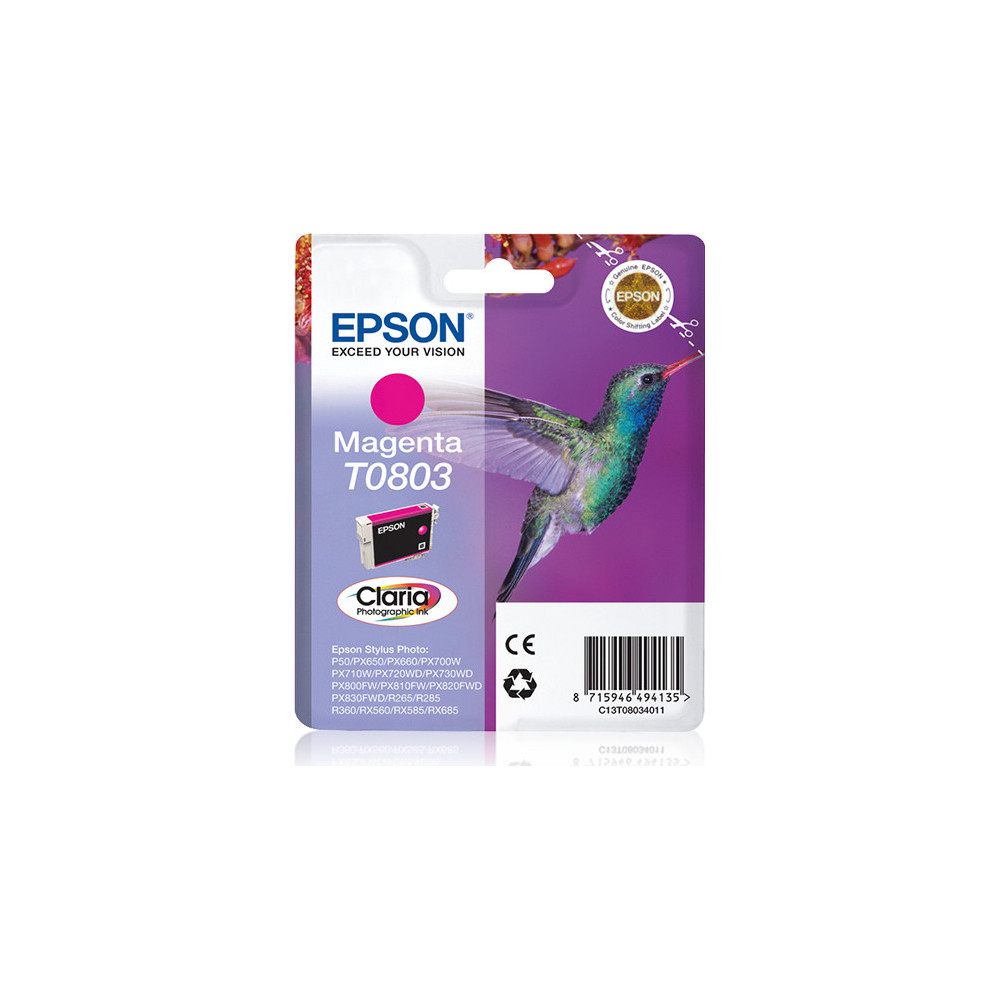 Epson Hummingbird Tinteiro Magenta T0803 Tinta Claria Photographic (c alarme RF+AM) Epson Hummingbird Tinteiro Magenta T0803 Tinta Claria Photographic (c alarme RF+AM)