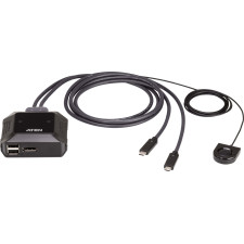 ATEN Switch KVM DisplayPort 4K USB-C de 2 portas com seletor remoto de porta