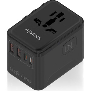 AISENS ASPS-2A2C08-BK carregador de dispositivos móveis Universal Preto AC Carregamento rápido Interior