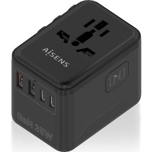 AISENS ASPS-2A3C09-BK carregador de dispositivos móveis Universal Preto AC Carregamento rápido Interior