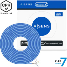 AISENS A146-0664 cabo de rede Azul 100 m Cat7 SF UTP (S-FTP)