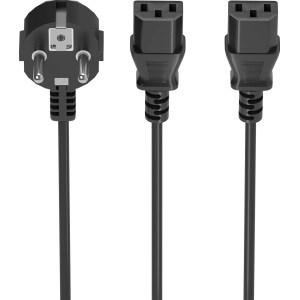 AISENS A132-0865 cabo de energia Preto 3 m CEE7 7 Dispositivo para ligar 2 x C13