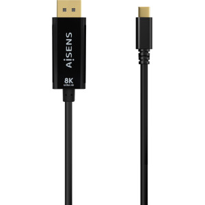 AISENS A109-0689 adaptador de cabo de vídeo 1,8 m USB Type-C DisplayPort Preto