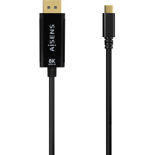 AISENS A109-0689 adaptador de cabo de vídeo 1,8 m USB Type-C DisplayPort Preto